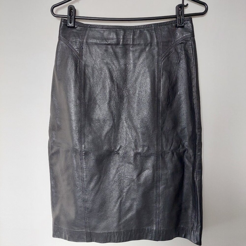 PCFL (premiere en cuir first in leather Canada) Vintage Leather Skirt, Size 8